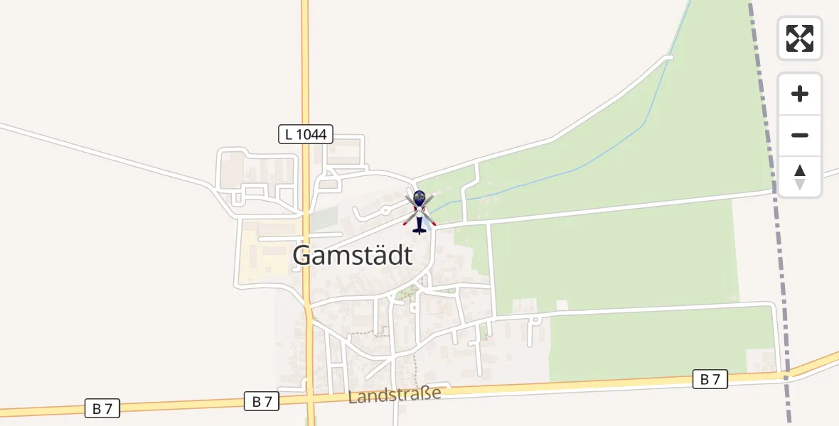 Flugroute Polizeihubschrauber Nesse-Apfelstädt - Nesse-Apfelstädt, 08 Juli 2026, 07:28