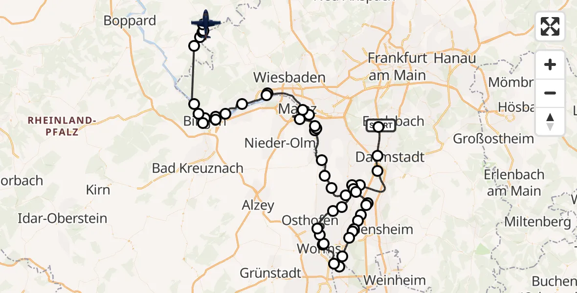 Flugroute Polizeiflugzeug Erzhausen - Holzhausen an der Haide, 08 Juli 2026, 08:11