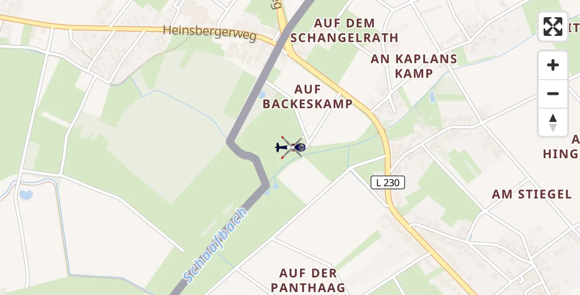 Flugroute Polizeihubschrauber Heinsberg - Heinsberg, 08 Juli 2026, 08:58