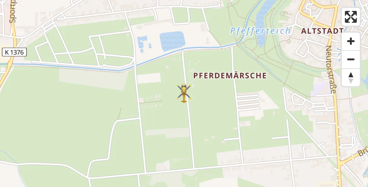 Flugroute Rettungshubschrauber Salzwedel - Salzwedel, 08 Juli 2026, 09:48