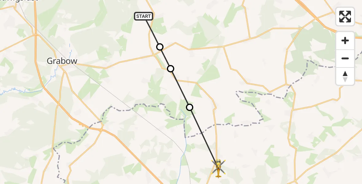 Flugroute Rettungshubschrauber Muchow - Karstädt, 08 Juli 2026, 11:14