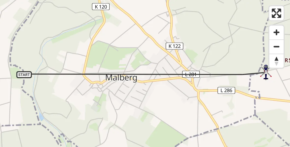 Flugroute Polizeihubschrauber Malberg - Rosenheim (Landkreis Altenkirchen), 08 Juli 2026, 12:04