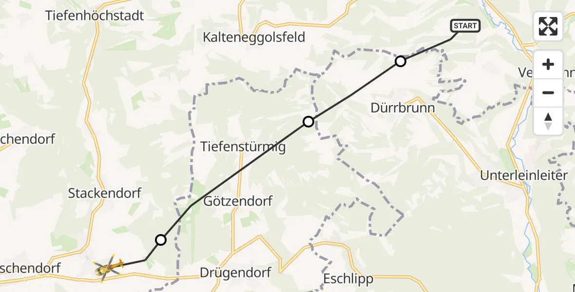 Flugroute Rettungshubschrauber Heiligenstadt i.OFr. - Buttenheim, 08 Juli 2026, 17:47