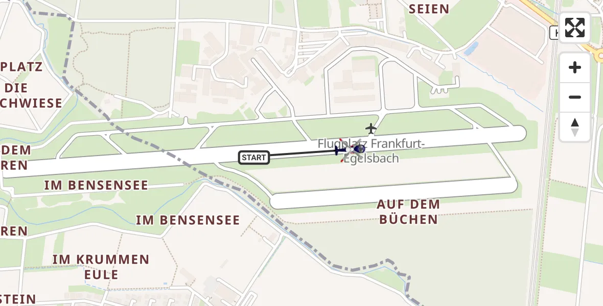 Flugroute Polizeihubschrauber Flughafen Frankfurt-Egelsbach - Flughafen Frankfurt-Egelsbach, 09 Juli 2026, 03:32