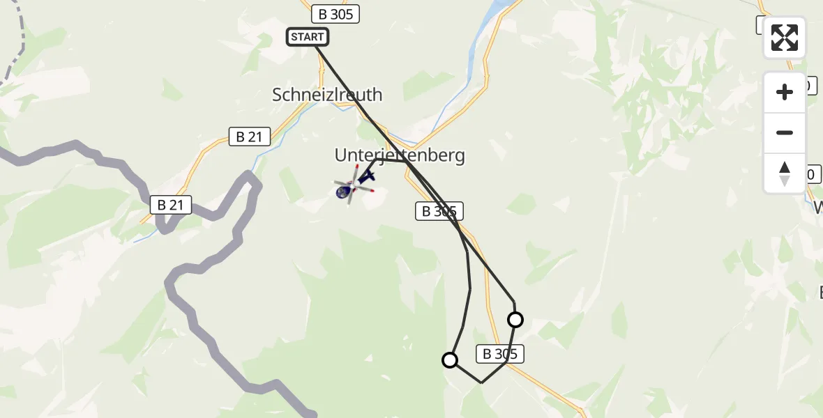 Flugroute Polizeihubschrauber Schneizlreuth - Schneizlreuth, 09 Juli 2026, 06:50