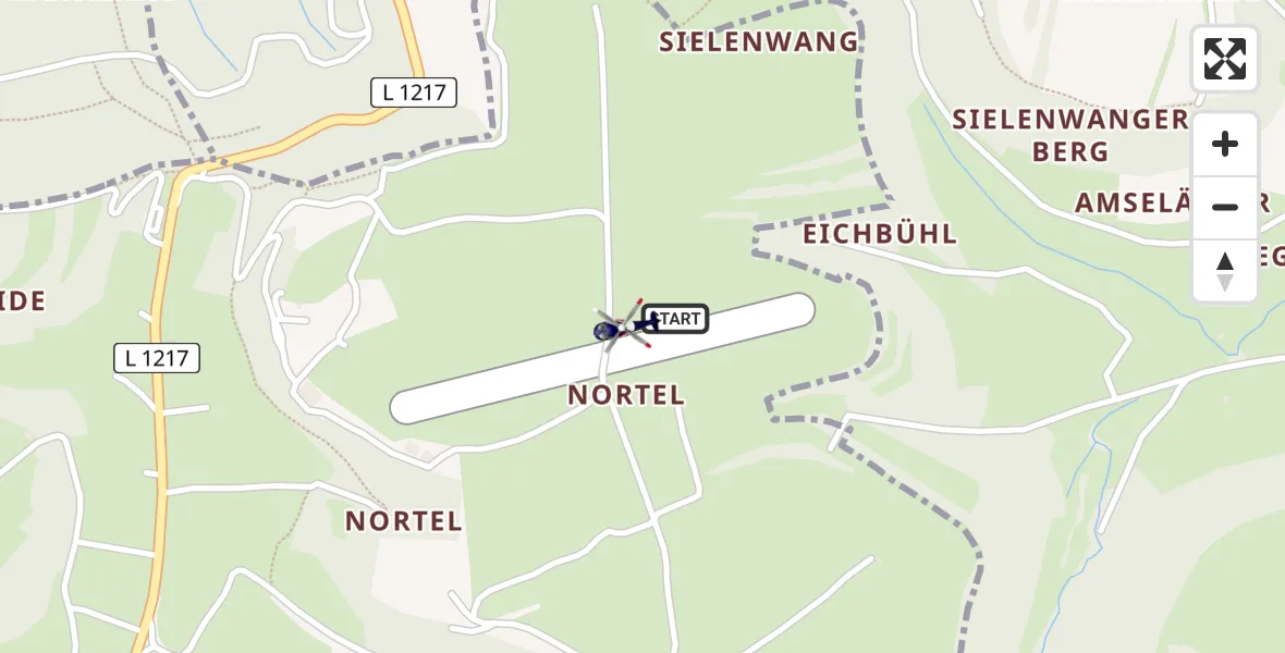 Flugroute Polizeihubschrauber Gruibingen-Nortel Flugplatz - Gruibingen-Nortel Flugplatz, 09 Juli 2026, 08:37