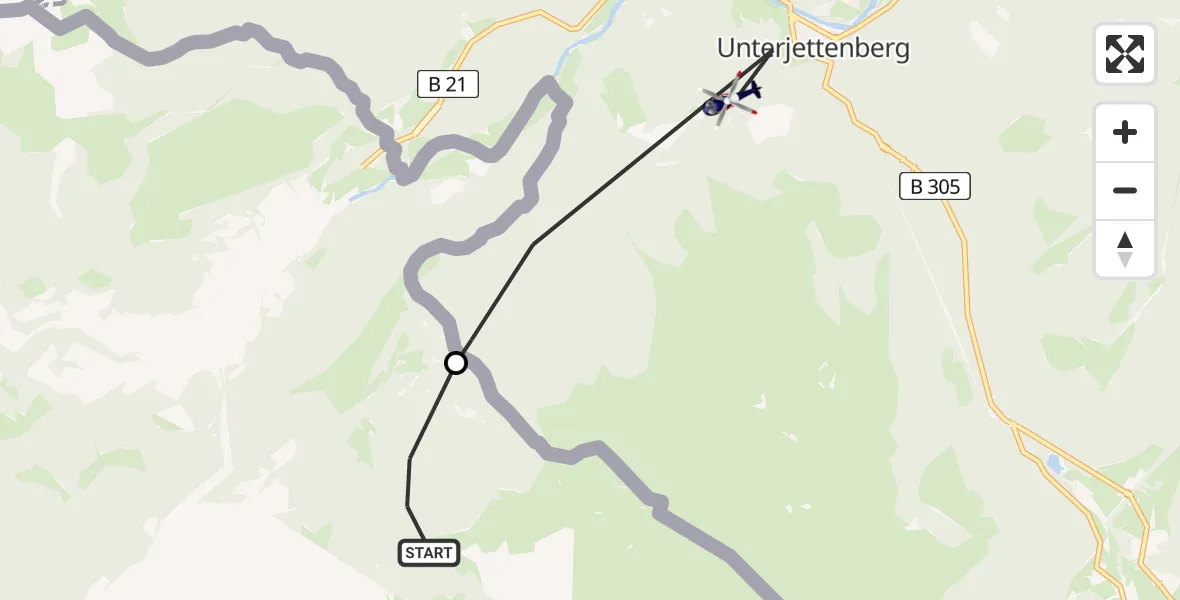 Flugroute Polizeihubschrauber Unken - Schneizlreuth, 09 Juli 2026, 08:52