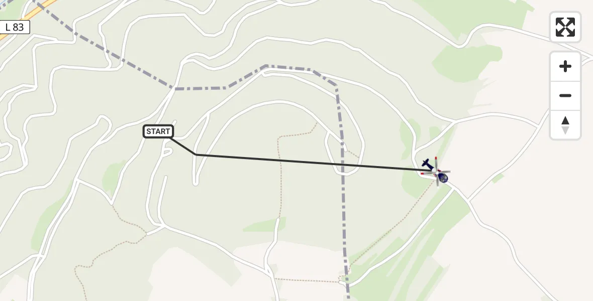 Flugroute Polizeihubschrauber Sankt Johann - Ettringen, 09 Juli 2026, 09:03