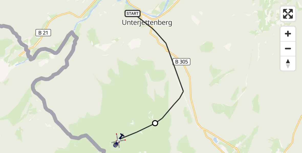 Flugroute Polizeihubschrauber Schneizlreuth - Ramsau b.Berchtesgaden, 09 Juli 2026, 09:22