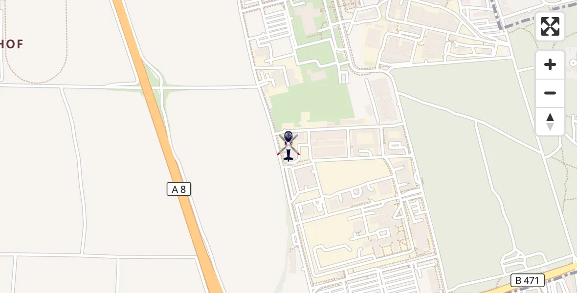 Flugroute Polizeihubschrauber Ottobrunn Hubschrauberlandeplatz - Ottobrunn Hubschrauberlandeplatz, 09 Juli 2026, 09:29