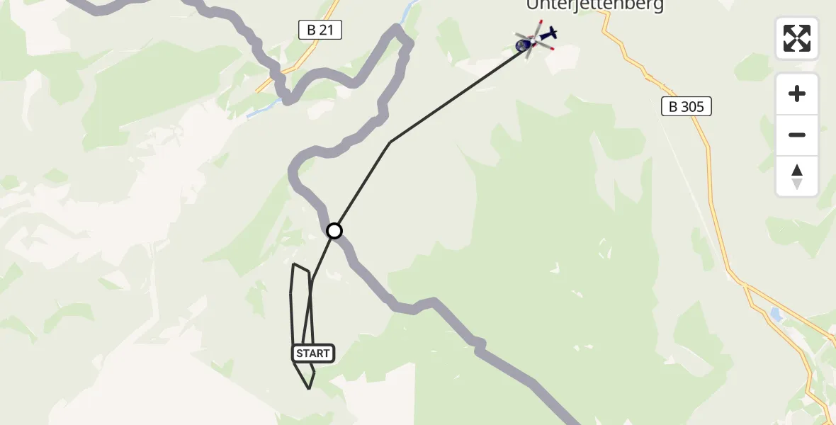 Flugroute Polizeihubschrauber Unken - Schneizlreuth, 09 Juli 2026, 09:53