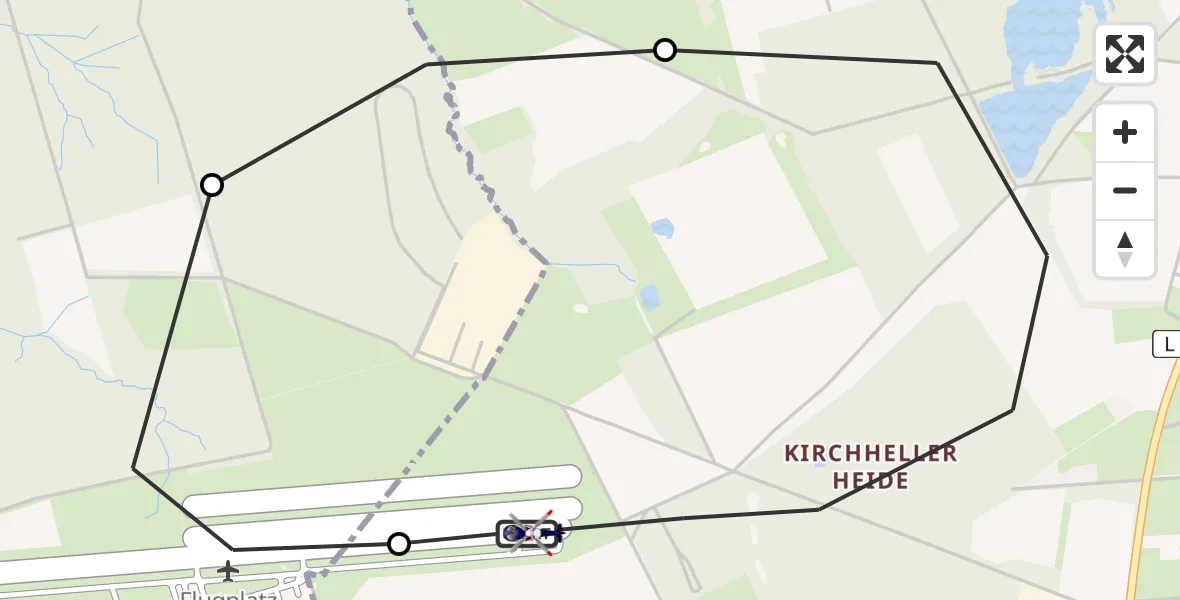Flugroute Polizeihubschrauber Bottrop - Bottrop, 09 Juli 2026, 10:05