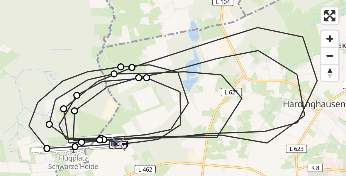 Flugroute Polizeihubschrauber Bottrop - Bottrop, 09 Juli 2026, 10:08
