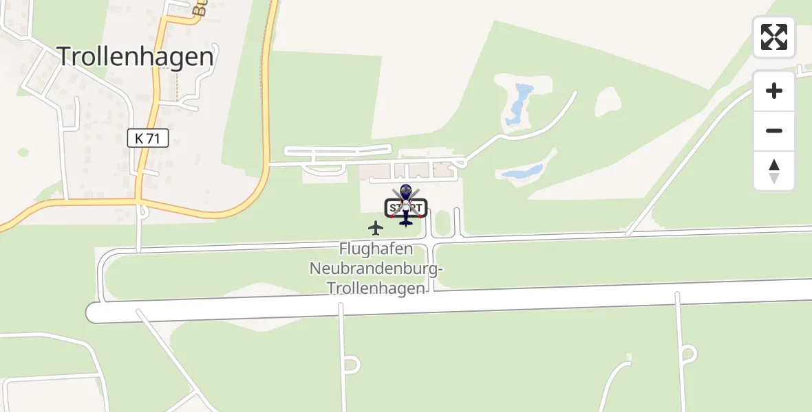Flugroute Polizeihubschrauber Neubrandenburg Trollenhagen Flughafen - Neubrandenburg Trollenhagen Flughafen, 09 Juli 2026, 10:42