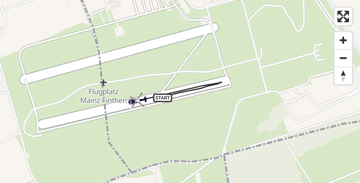 Flugroute Polizeihubschrauber Mainz-Finthen Flugplatz - Mainz-Finthen Flugplatz, 09 Juli 2026, 11:01