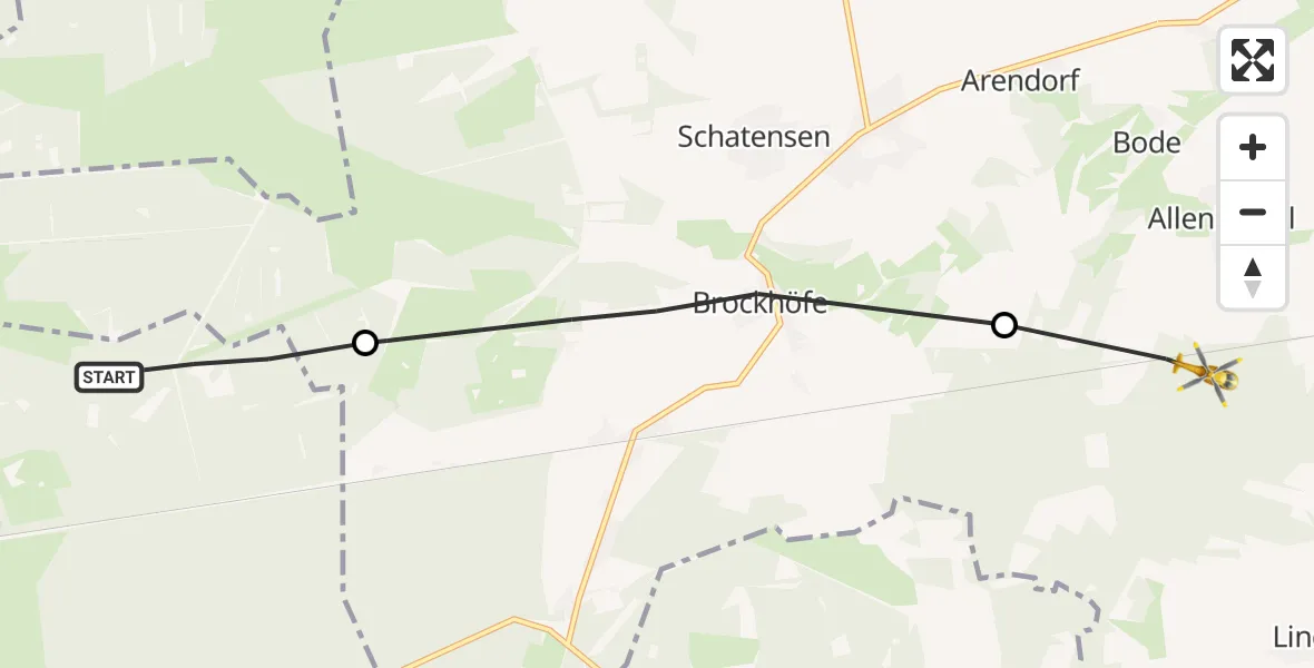 Flugroute Rettungshubschrauber Munster - Hanstedt, 09 Juli 2026, 11:26