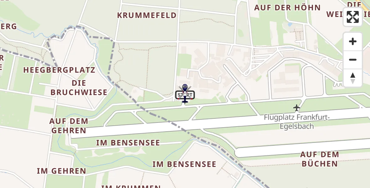 Flugroute Polizeihubschrauber Flughafen Frankfurt-Egelsbach - Flughafen Frankfurt-Egelsbach, 09 Juli 2026, 12:18