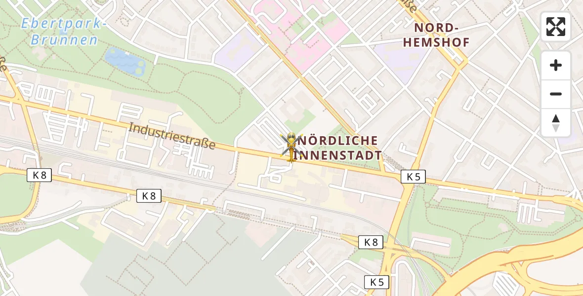 Flugroute Ambulanzhubschrauber Ludwigshafen am Rhein - Ludwigshafen am Rhein, 09 Juli 2026, 15:38