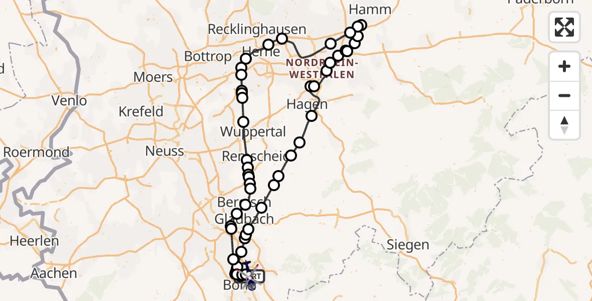 Flugroute Polizeihubschrauber Sankt Augustin - Sankt Augustin, 09 Juli 2026, 18:45
