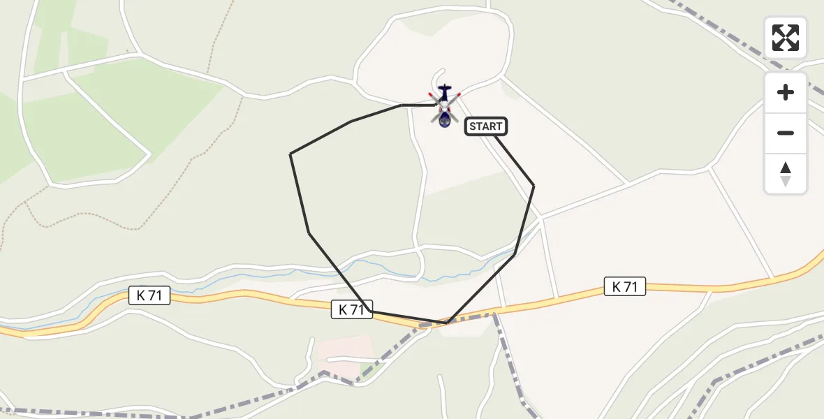 Flugroute Polizeihubschrauber Oberfell - Oberfell, 10 Juli 2026, 06:43