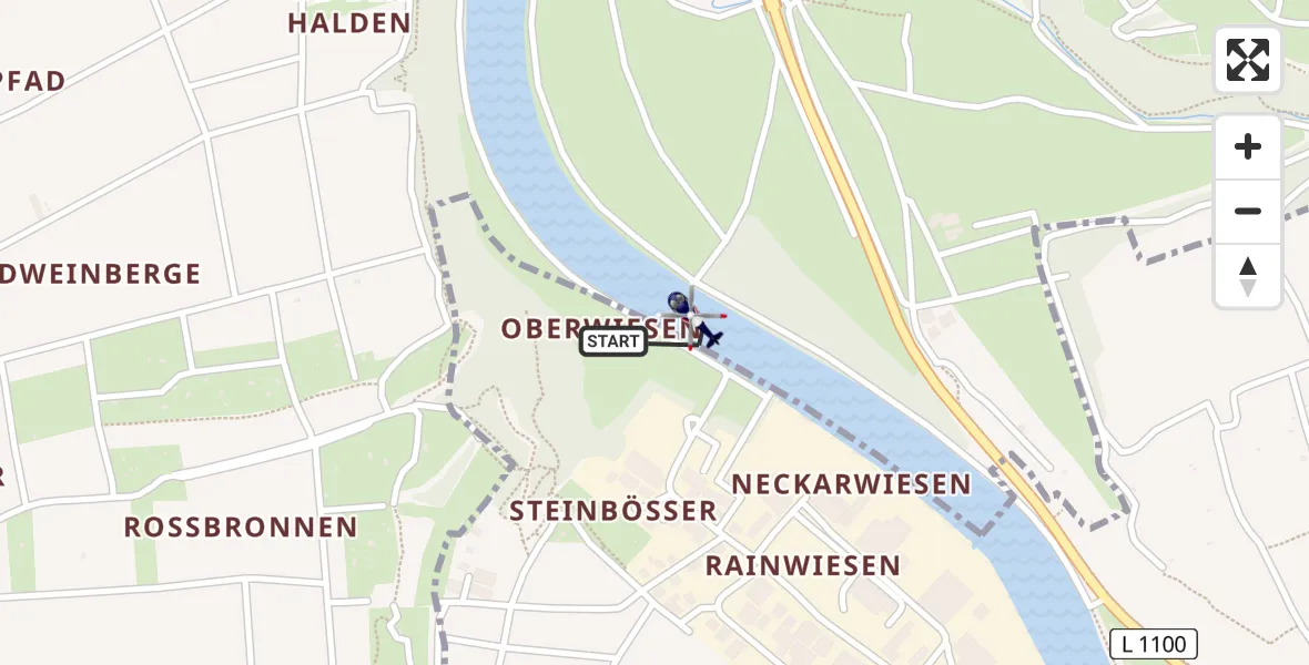 Flugroute Polizeihubschrauber Remseck am Neckar - Remseck am Neckar, 10 Juli 2026, 07:43