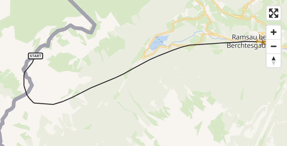 Flugroute Rettungshubschrauber Ramsau b.Berchtesgaden - Ramsau b.Berchtesgaden, 10 Juli 2026, 08:02