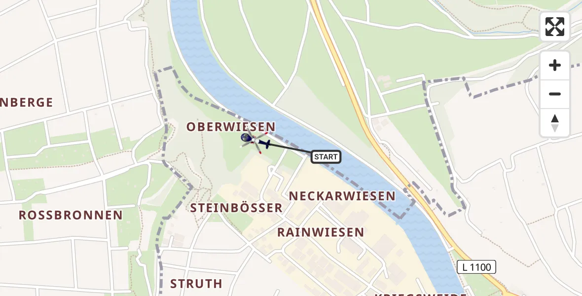 Flugroute Polizeihubschrauber Remseck am Neckar - Remseck am Neckar, 10 Juli 2026, 08:12