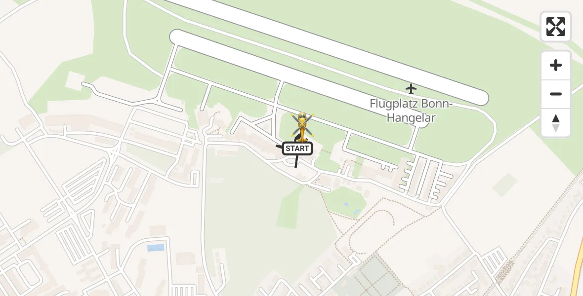Flugroute Rettungshubschrauber Bonn-Hangelar Flugplatz - Bonn-Hangelar Flugplatz, 10 Juli 2026, 09:54
