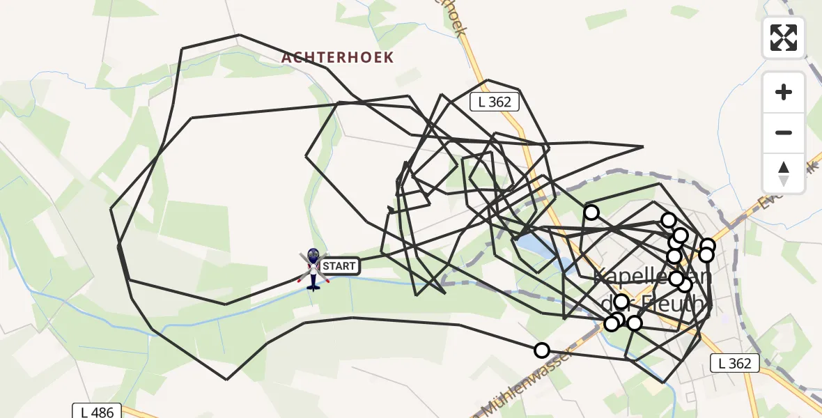 Flugroute Polizeihubschrauber Kevelaer - Kevelaer, 10 Juli 2026, 14:21