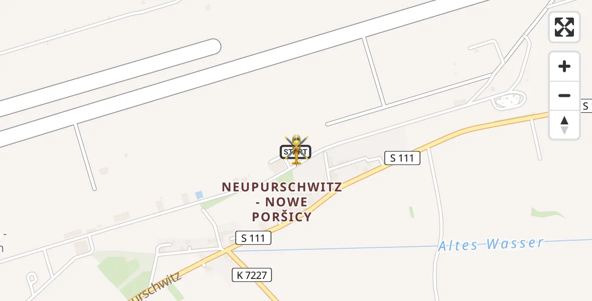 Flugroute Rettungshubschrauber Bautzen Flugplatz - Bautzen Flugplatz, 10 Juli 2026, 14:46