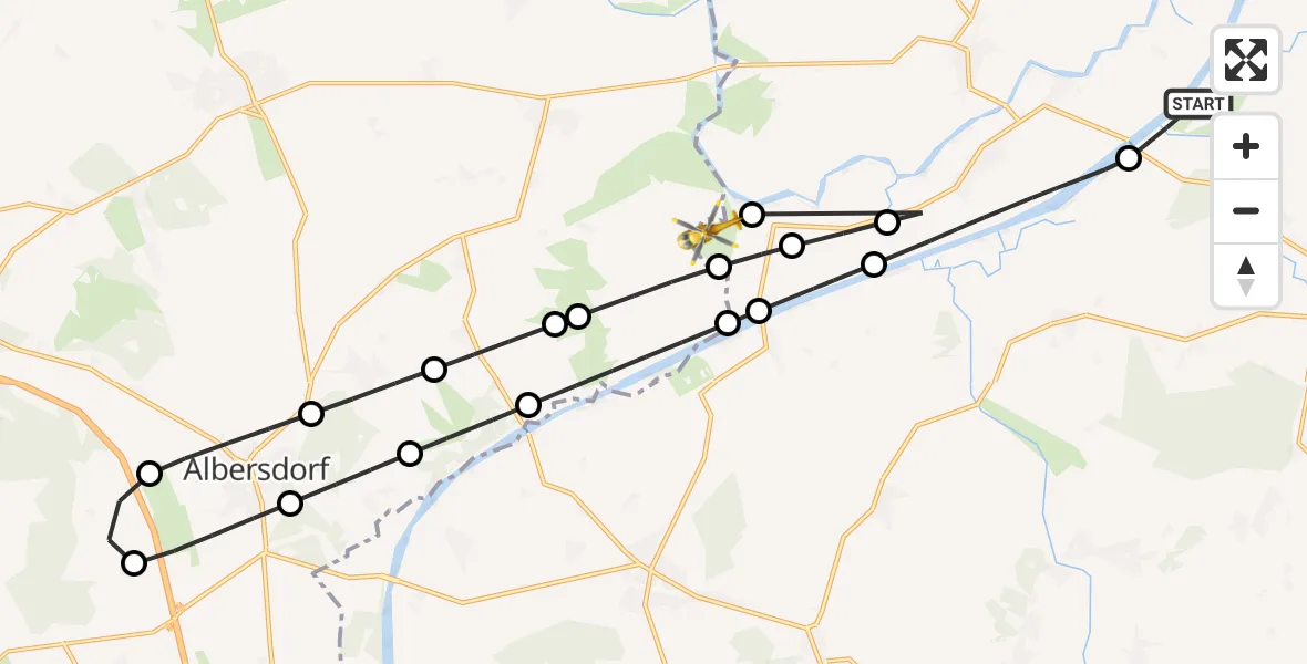 Flugroute Ambulanzhubschrauber Hörsten - Oldenbüttel, 10 Juli 2026, 15:11