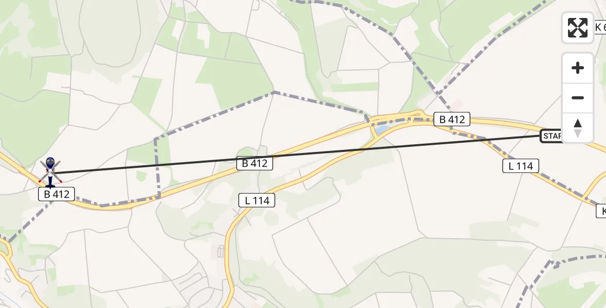 Flugroute Polizeihubschrauber Wehr - Kempenich, 11 Juli 2026, 09:56