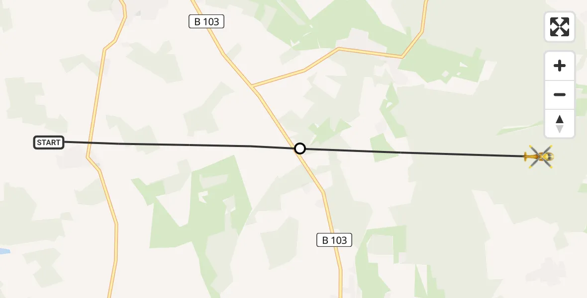 Flugroute Rettungshubschrauber Groß Pankow (Prignitz) - Gumtow, 11 Juli 2026, 13:09