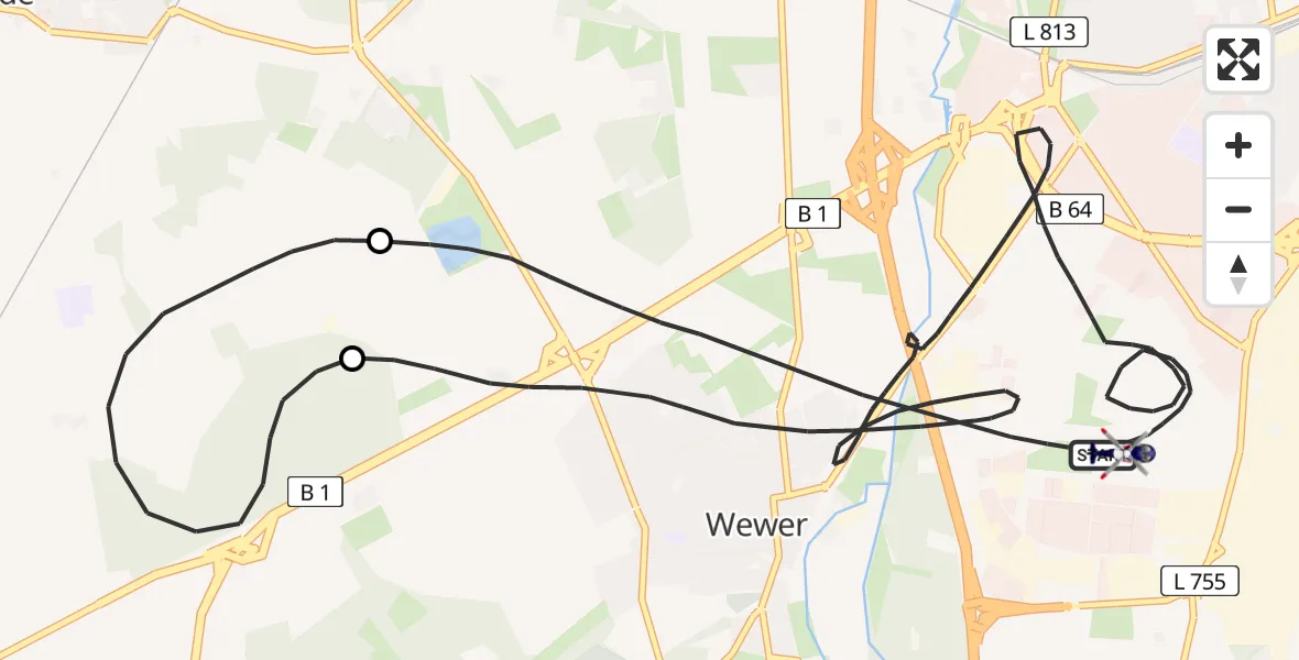 Flugroute Polizeihubschrauber Paderborn - Paderborn, 11 Juli 2026, 14:13