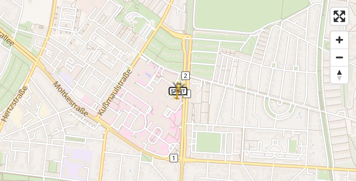 Flugroute Ambulanzhubschrauber Karlsruhe - Karlsruhe, 11 Juli 2026, 16:46