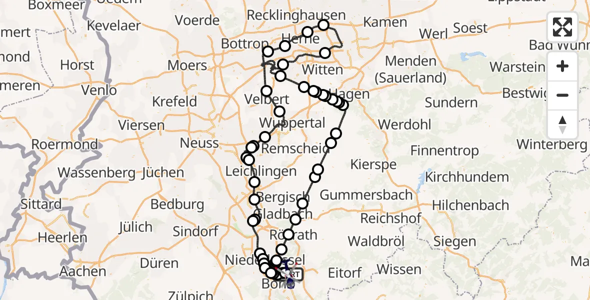 Flugroute Polizeihubschrauber Sankt Augustin - Sankt Augustin, 11 Juli 2026, 18:23