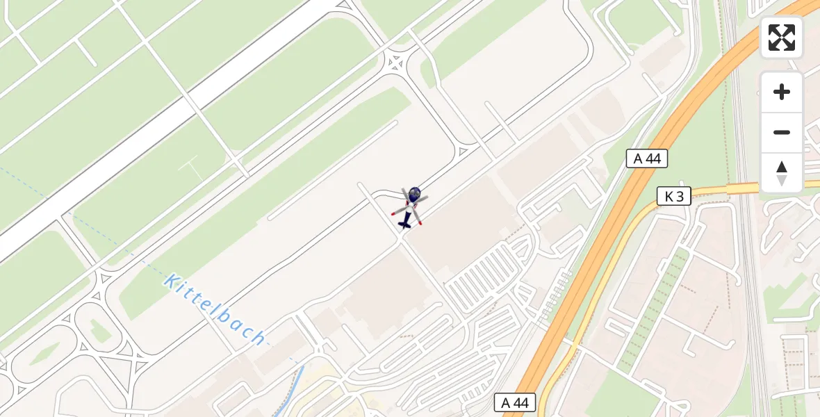 Flugroute Polizeihubschrauber Düsseldorf Flughafen - Düsseldorf Flughafen, 11 Juli 2026, 18:48