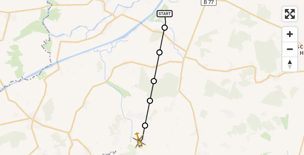 Flugroute Ambulanzhubschrauber Hörsten - Osterstedt, 12 Juli 2026, 07:52
