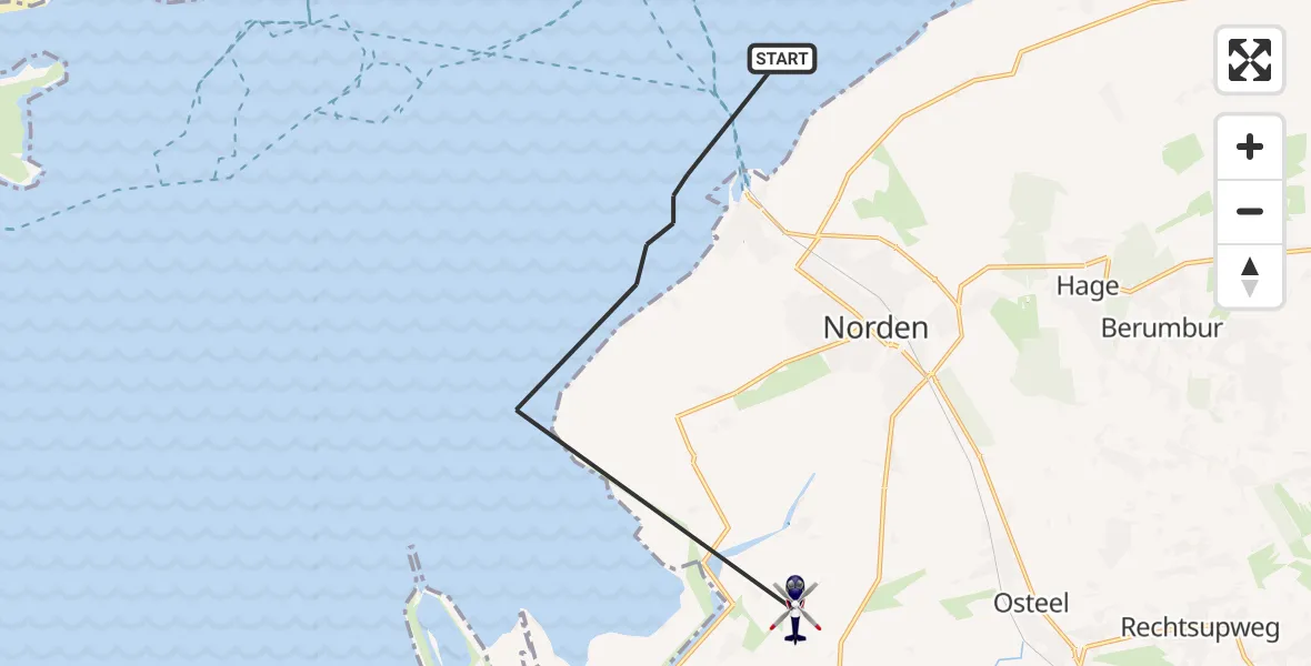 Flugroute Polizeihubschrauber Noordzee - Norden, 12 Juli 2026, 08:11
