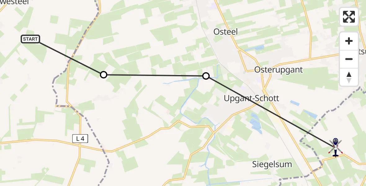 Flugroute Polizeihubschrauber Norden - Südbrookmerland, 12 Juli 2026, 08:16