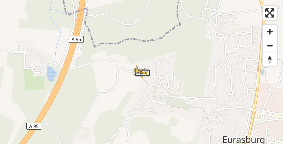 Flugroute Rettungshubschrauber Eurasburg - Eurasburg, 12 Juli 2026, 11:21