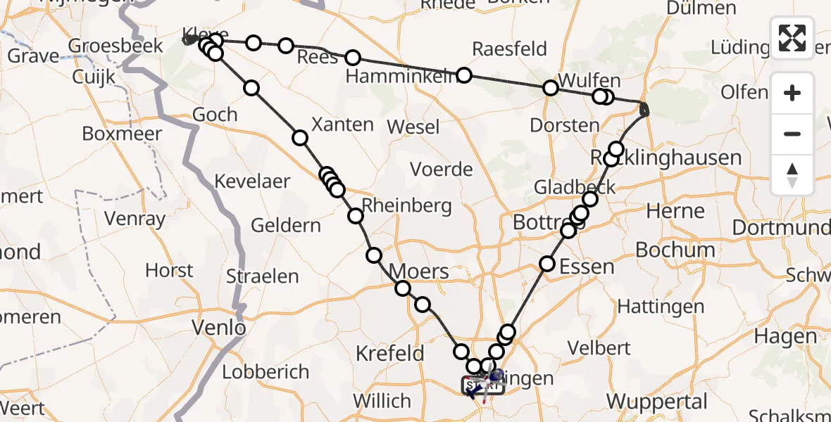 Flugroute Polizeihubschrauber Düsseldorf Flughafen - Düsseldorf Flughafen, 12 Juli 2026, 14:21