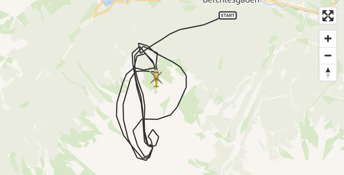 Flugroute Rettungshubschrauber Ramsau b.Berchtesgaden - Ramsau b.Berchtesgaden, 12 Juli 2026, 15:14