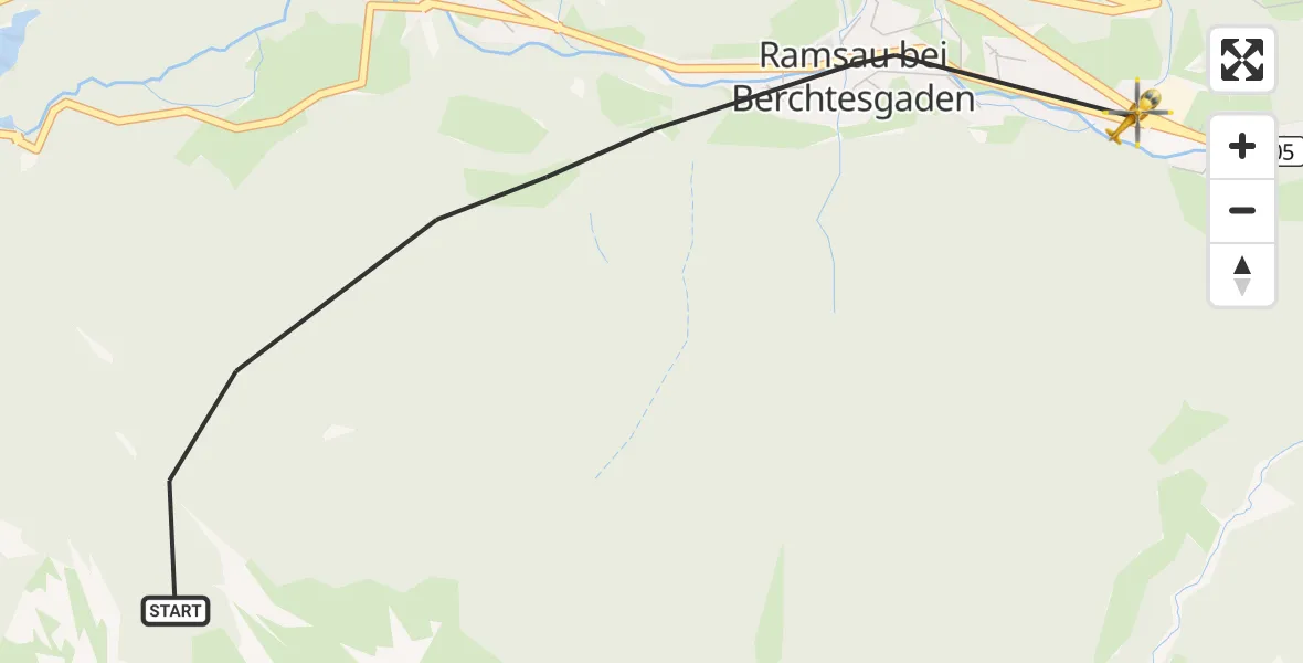 Flugroute Rettungshubschrauber Ramsau b.Berchtesgaden - Ramsau b.Berchtesgaden, 12 Juli 2026, 16:13