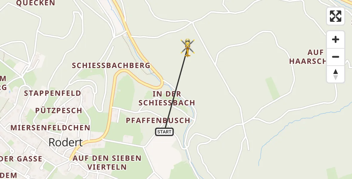 Flugroute Ambulanzhubschrauber Bad Münstereifel - Bad Münstereifel, 12 Juli 2026, 16:40