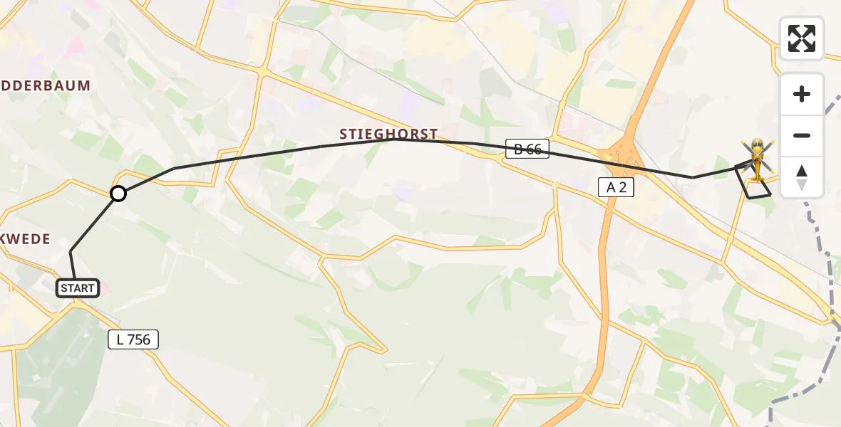 Flugroute Rettungshubschrauber Luftrettungszentrum Bielefeld - Bielefeld, 12 Juli 2026, 17:41