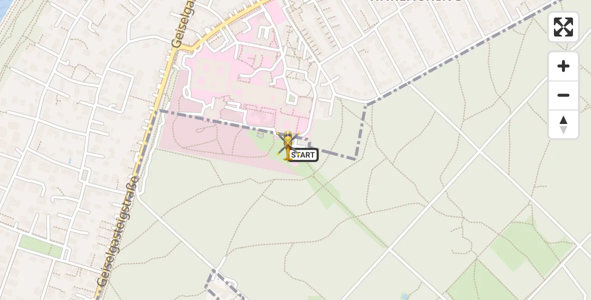 Flugroute Rettungshubschrauber ADAC Air Rescue Center Hubschrauberlandeplatz (Christoph 1) - ADAC Air Rescue Center Hubschrauberlandeplatz (Christoph 1), 12 Juli 2026, 18:17