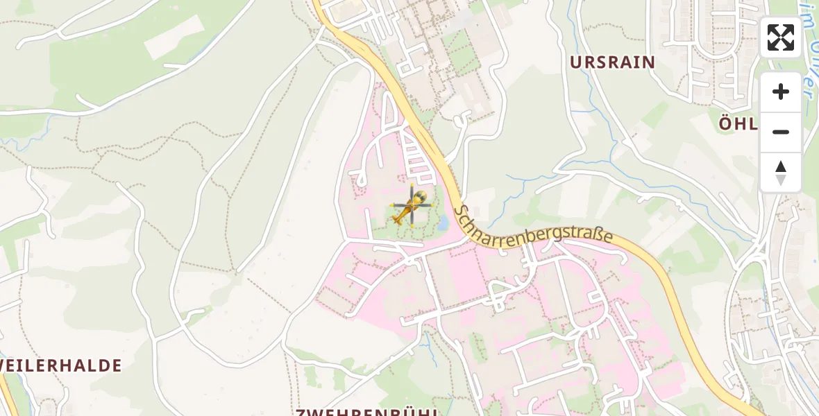 Flugroute Ambulanzhubschrauber Tübingen Trauma Hospital - Tübingen Trauma Hospital, 12 Juli 2026, 18:21