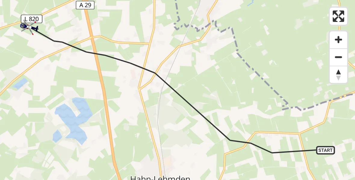 Flugroute Polizeihubschrauber Rastede - Rastede, 13 Juli 2026, 06:06