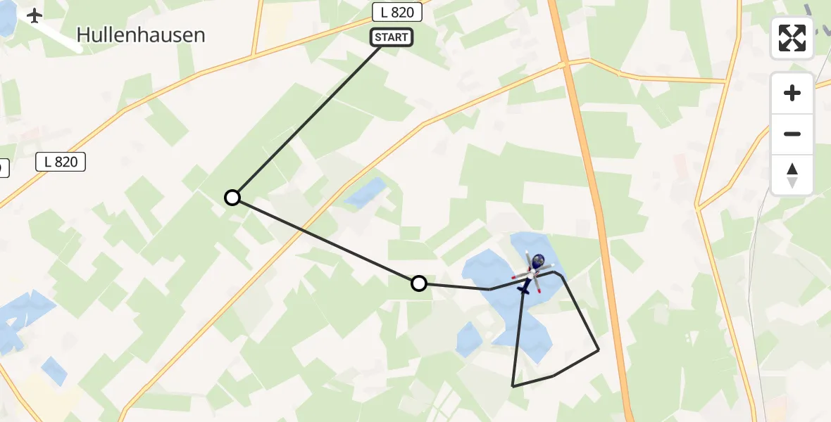 Flugroute Polizeihubschrauber Rastede - Rastede, 13 Juli 2026, 06:11